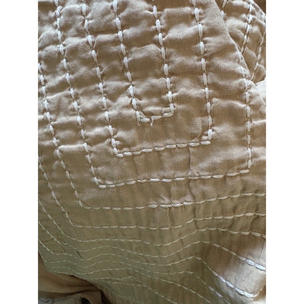 Donna Karan Luxe Egyptian Cotton KING Gold embroidered duvet no shams LOOK